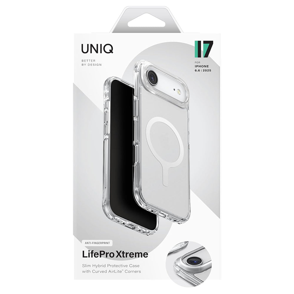 MagSafe-kotelo Apple iPhone 17 Airille, UNIQ, LifePro Xtreme MagClick, Läpinäkyvä