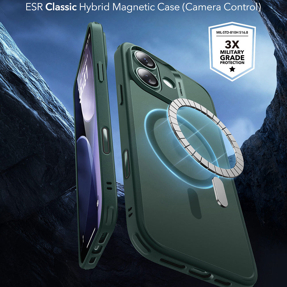 MagSafe-kotelo Apple iPhone 17:lle, ESR, Classic Hybrid, Satinoitu Vihreä