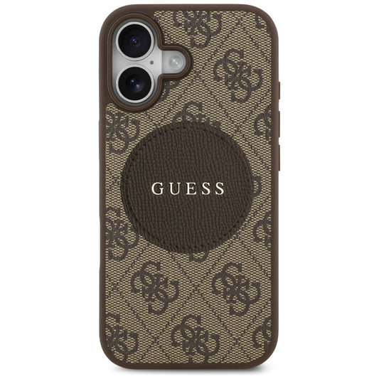 MagSafe-kotelo Apple iPhone 17:lle, Guess, 4G Circle Classic Logo, Ruskea