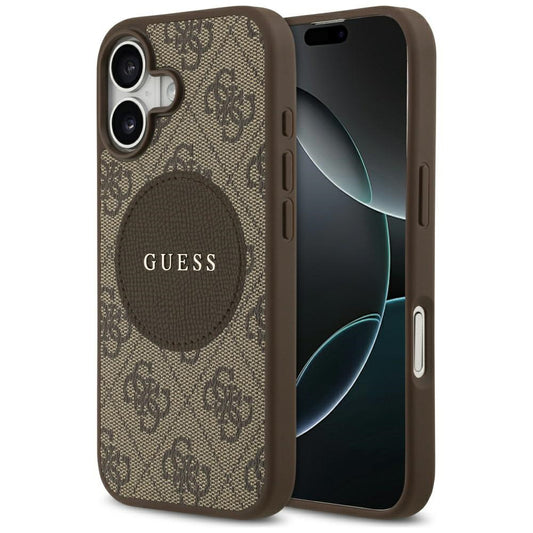MagSafe-kotelo Apple iPhone 17:lle, Guess, 4G Circle Classic Logo, Ruskea