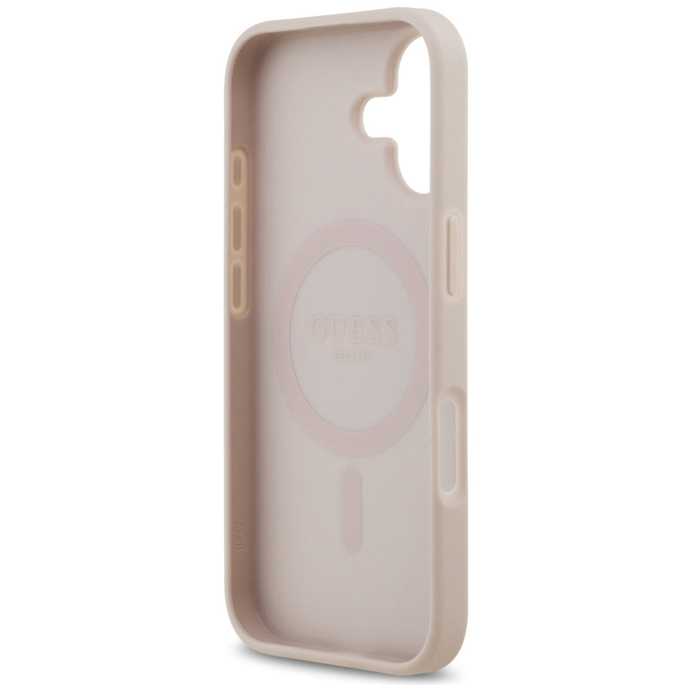 MagSafe-kotelo Apple iPhone 17:lle, Guess, 4G Circle Classic Logo, Pinkki