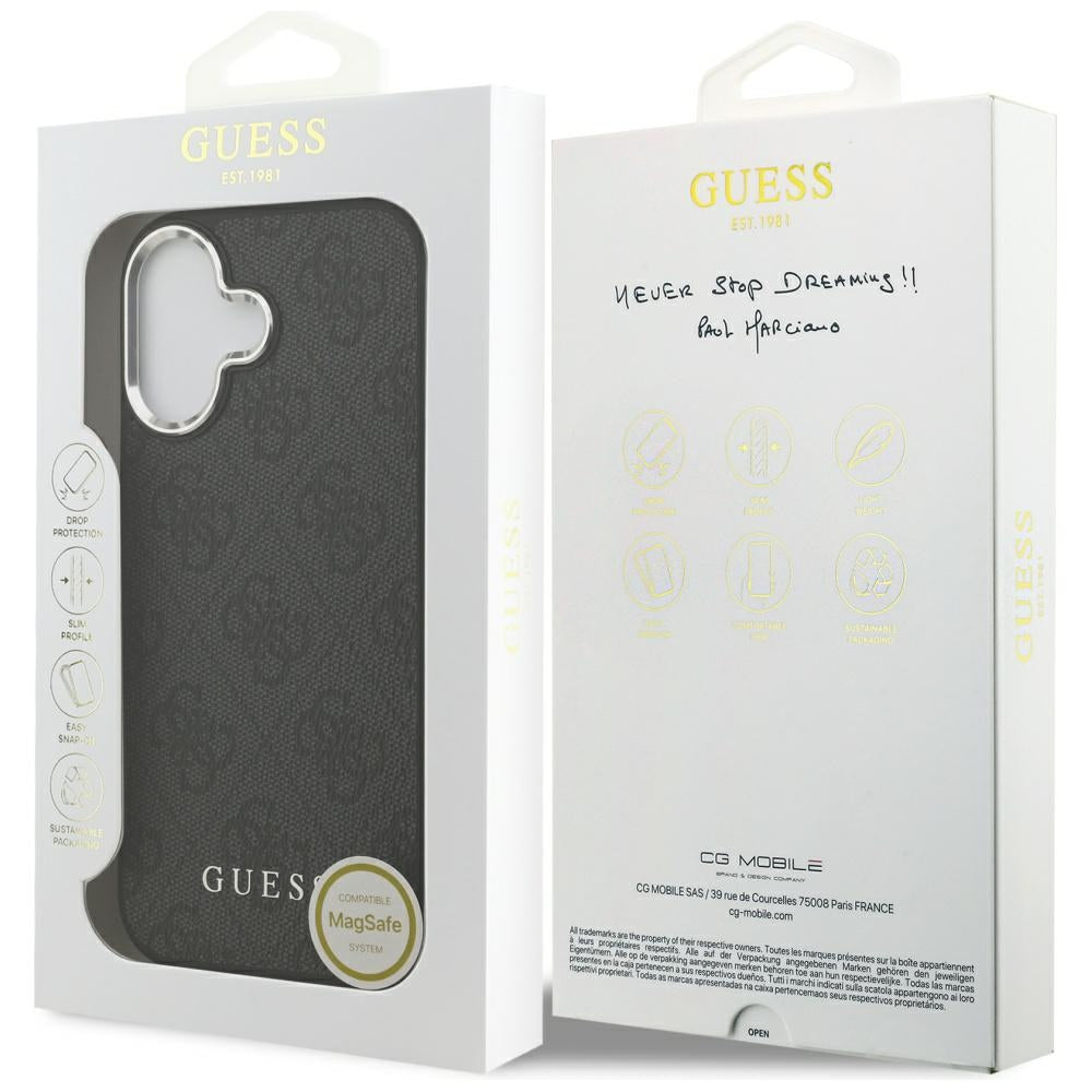 MagSafe-kotelo Apple iPhone 17:lle, Guess, 4G Classic Logo, Musta