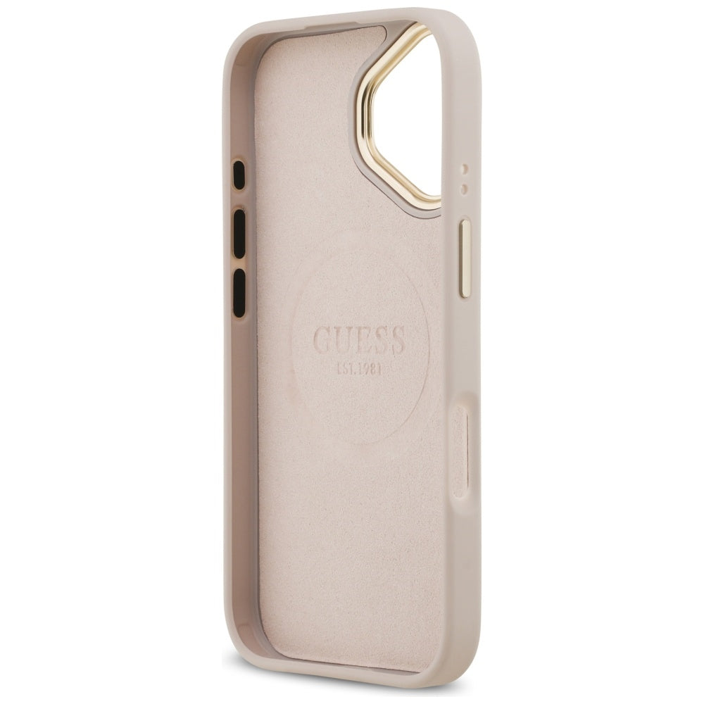 MagSafe-kotelo Apple iPhone 17:lle, Guess, 4G Logo Plate, Pinkki