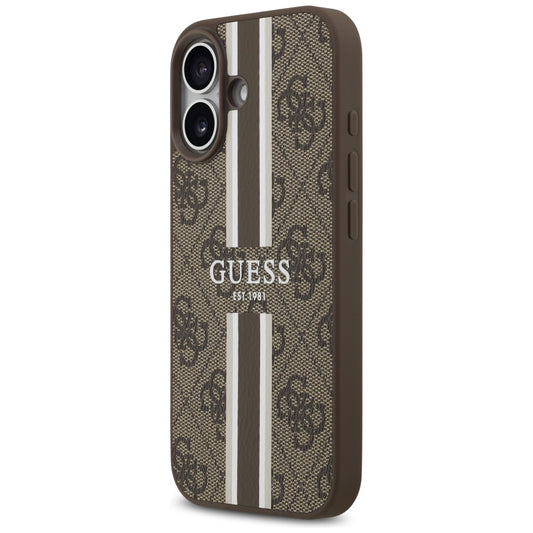 MagSafe-kotelo Apple iPhone 17:lle, Guess, 4G Printed Stripes, Ruskea