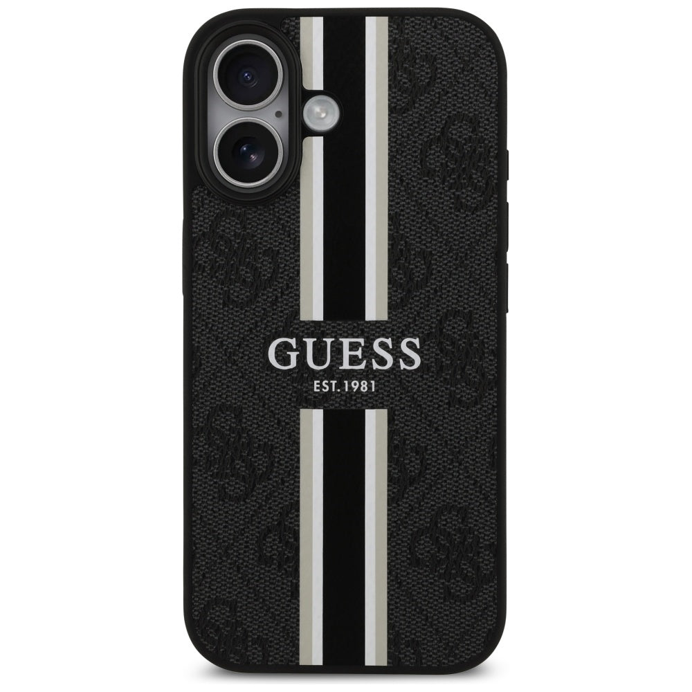 MagSafe-kotelo Apple iPhone 17:lle, Guess, 4G Printed Stripes, Musta