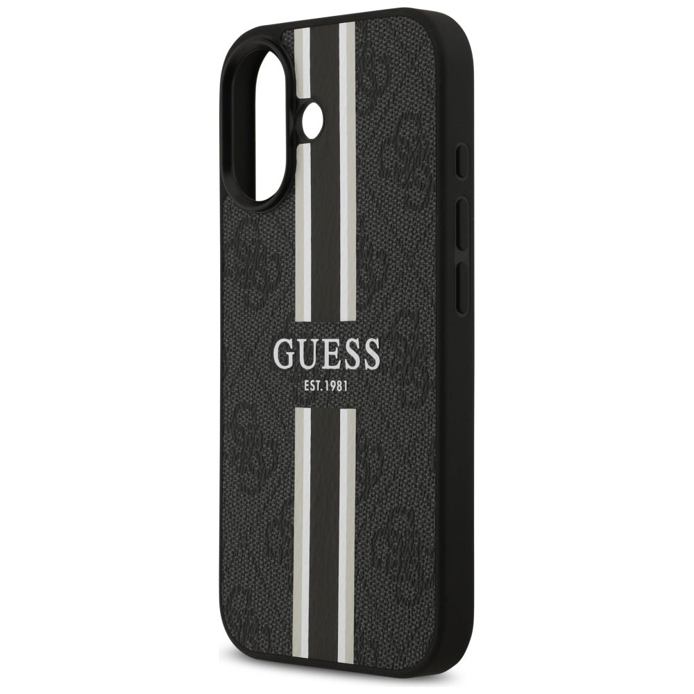 MagSafe-kotelo Apple iPhone 17:lle, Guess, 4G Printed Stripes, Musta