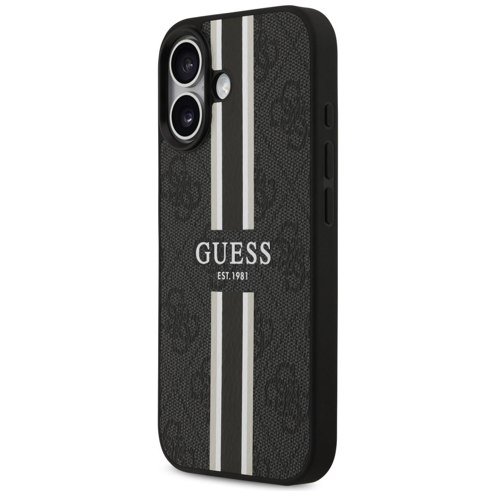 MagSafe-kotelo Apple iPhone 17:lle, Guess, 4G Printed Stripes, Musta