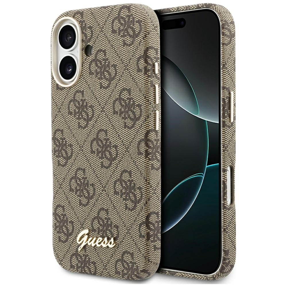 MagSafe-kotelo Apple iPhone 17:lle, Guess, 4G Script Logo, Ruskea