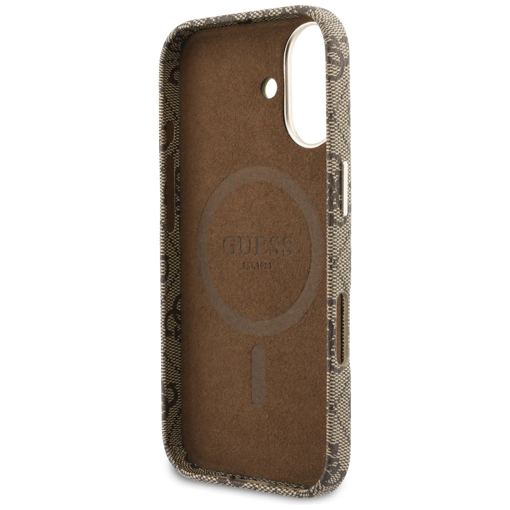 MagSafe-kotelo Apple iPhone 17:lle, Guess, 4G Script Logo, Ruskea