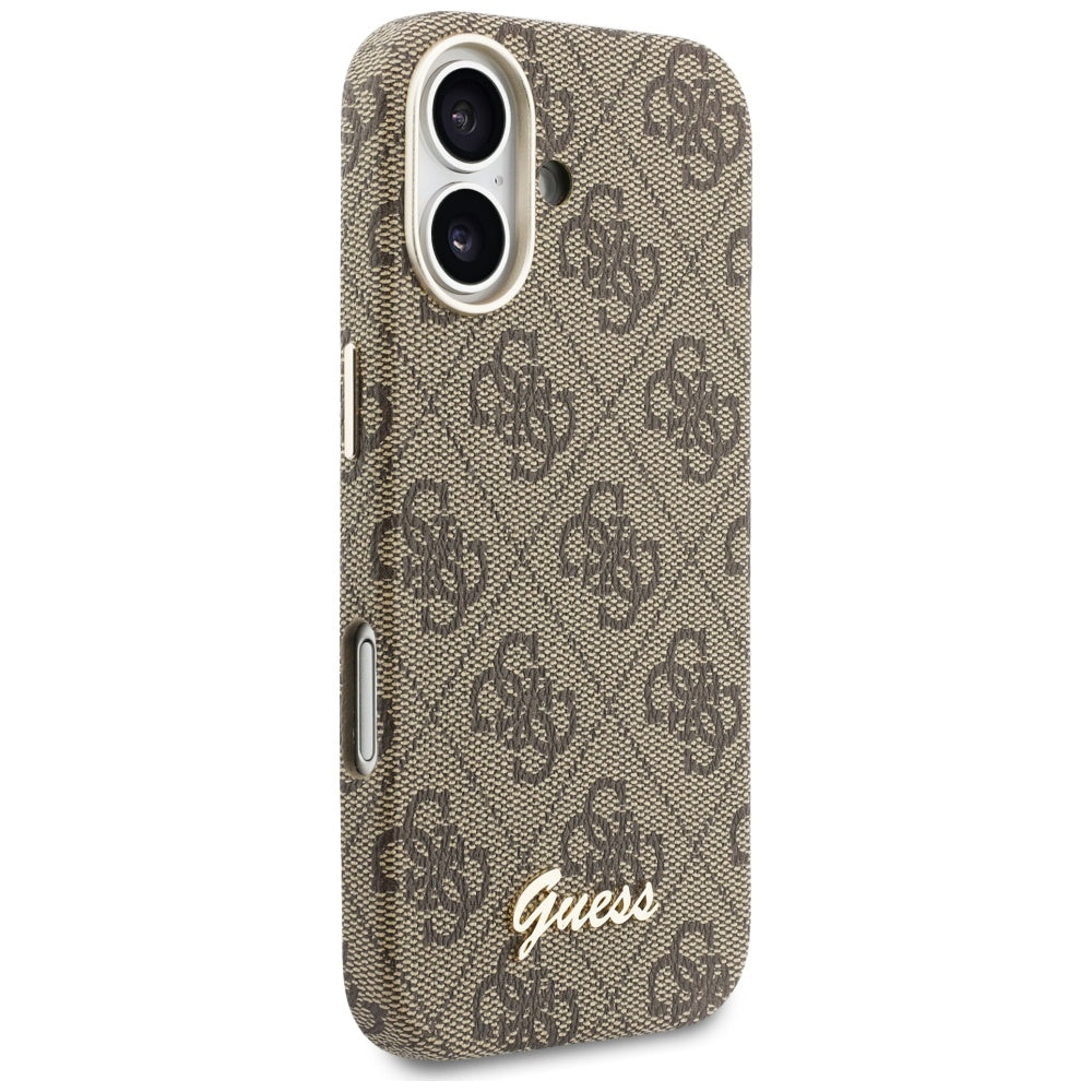 MagSafe-kotelo Apple iPhone 17:lle, Guess, 4G Script Logo, Ruskea
