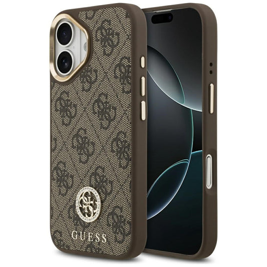 MagSafe-kotelo Apple iPhone 17:lle, Guess, 4G Strass -logo, ruskea