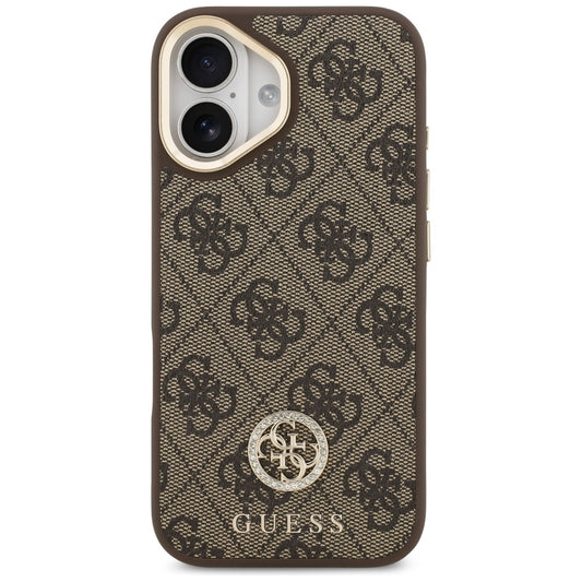 MagSafe-kotelo Apple iPhone 17:lle, Guess, 4G Strass -logo ja iso hihna, ruskea