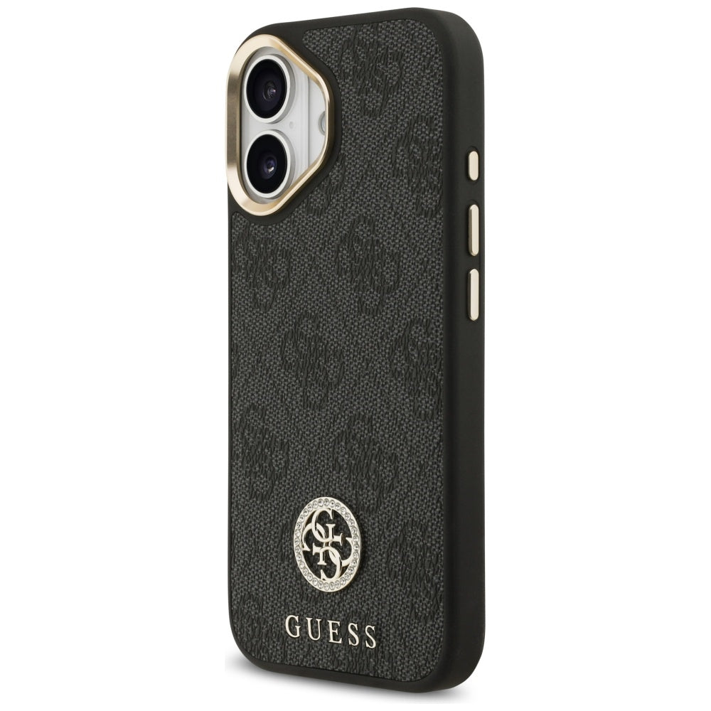 MagSafe-kotelo Apple iPhone 17:lle, Guess, 4G Strass -logo isolla hihnalla, musta