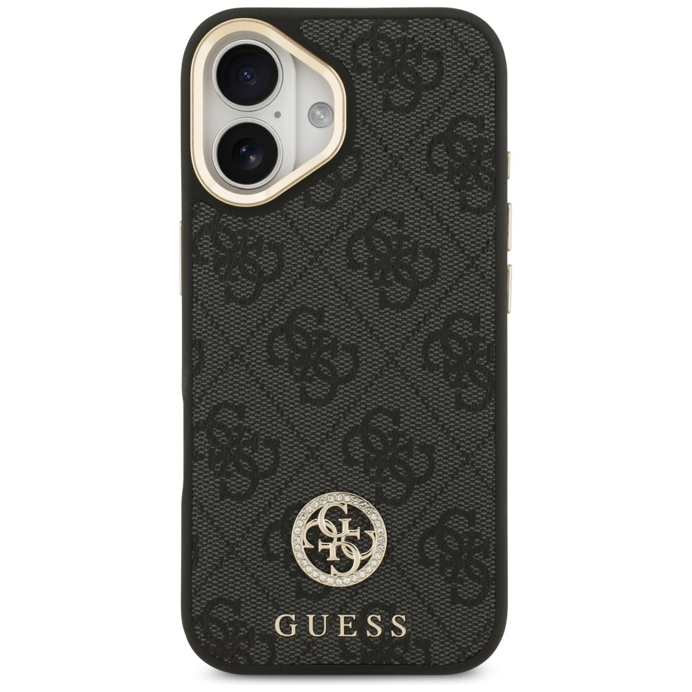 MagSafe-kotelo Apple iPhone 17:lle, Guess, 4G Strass -logo isolla hihnalla, musta