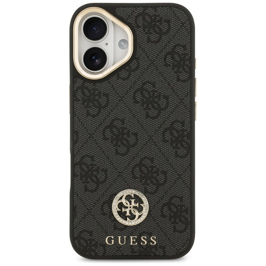 MagSafe-kotelo Apple iPhone 17:lle, Guess, 4G Strass -logo isolla hihnalla, musta