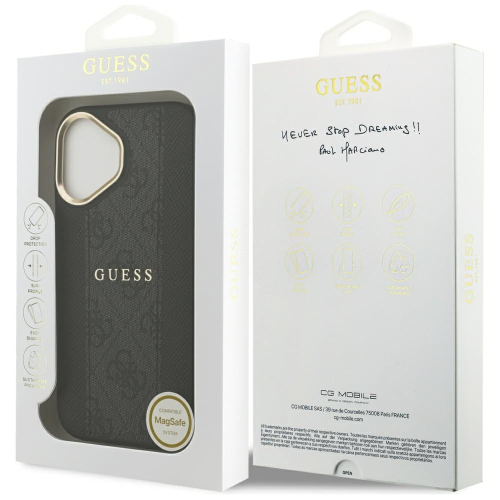 MagSafe-kotelo Apple iPhone 17:lle, Guess, 4G Stripe, Musta
