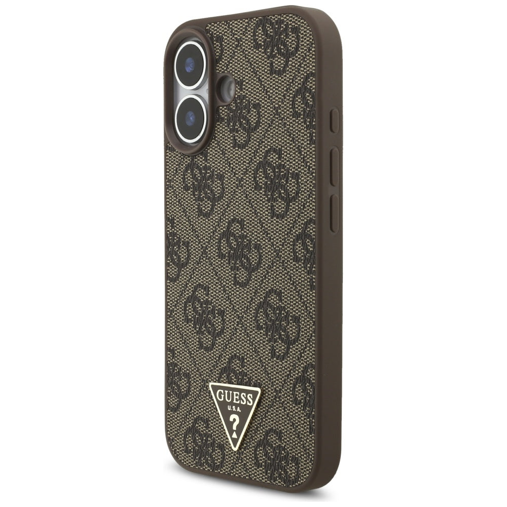 MagSafe-kotelo Apple iPhone 17:lle, Guess, 4G Triangle Logo Cord Strap, Ruskea