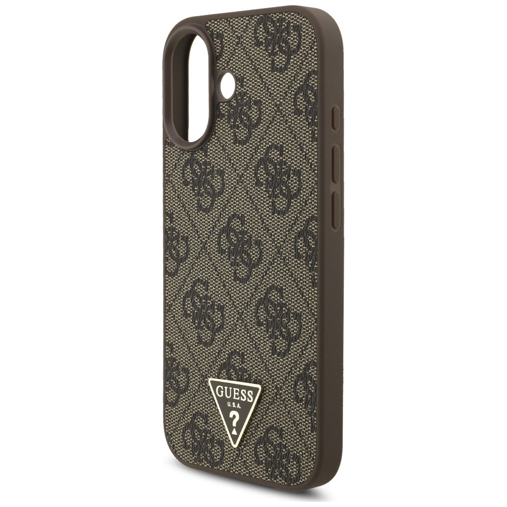 MagSafe-kotelo Apple iPhone 17:lle, Guess, 4G Triangle Logo Cord Strap, Ruskea