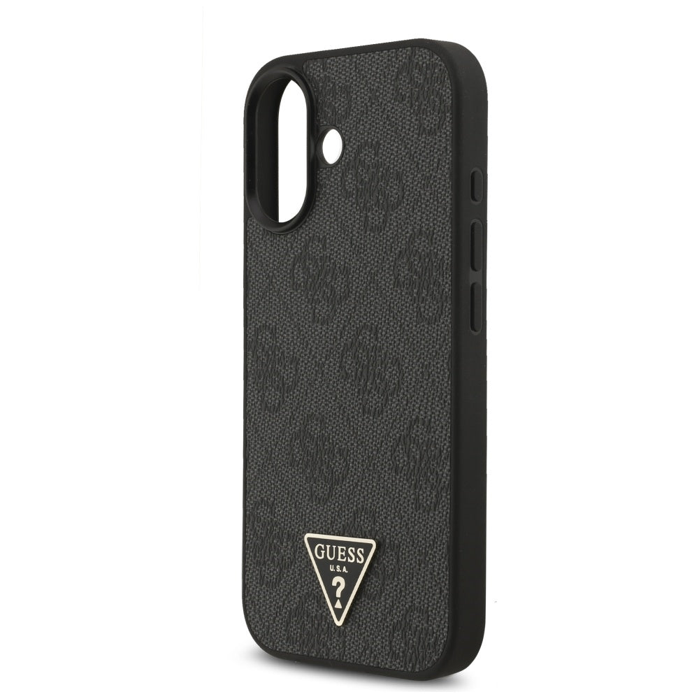 MagSafe-kotelo Apple iPhone 17:lle, Guess, 4G Triangle -logo ja naruremmi, musta