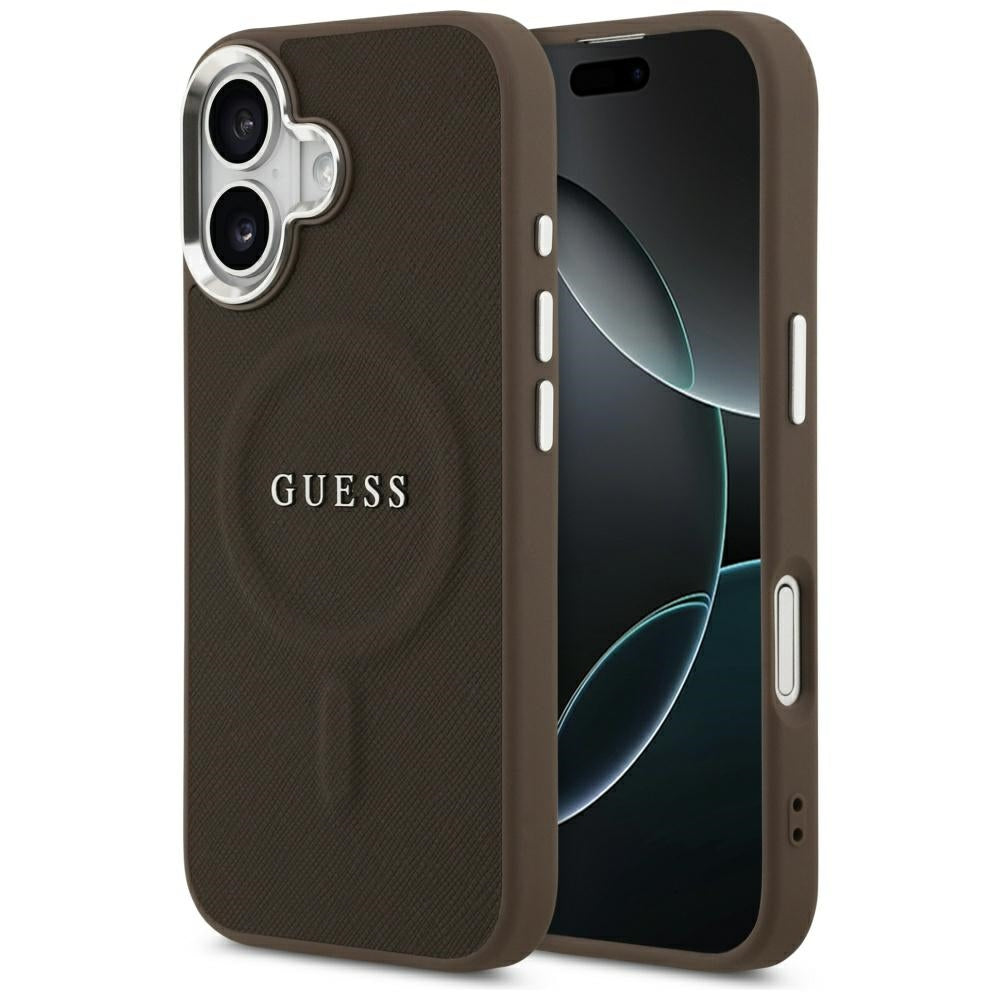 MagSafe-kotelo Apple iPhone 17:lle, Guess, Classic Logo, Ruskea