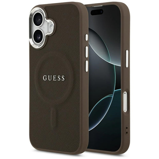 MagSafe-kotelo Apple iPhone 17:lle, Guess, Classic Logo, Ruskea