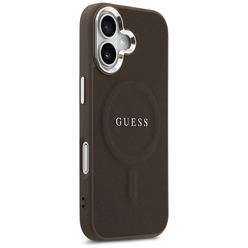 MagSafe-kotelo Apple iPhone 17:lle, Guess, Classic Logo, Ruskea