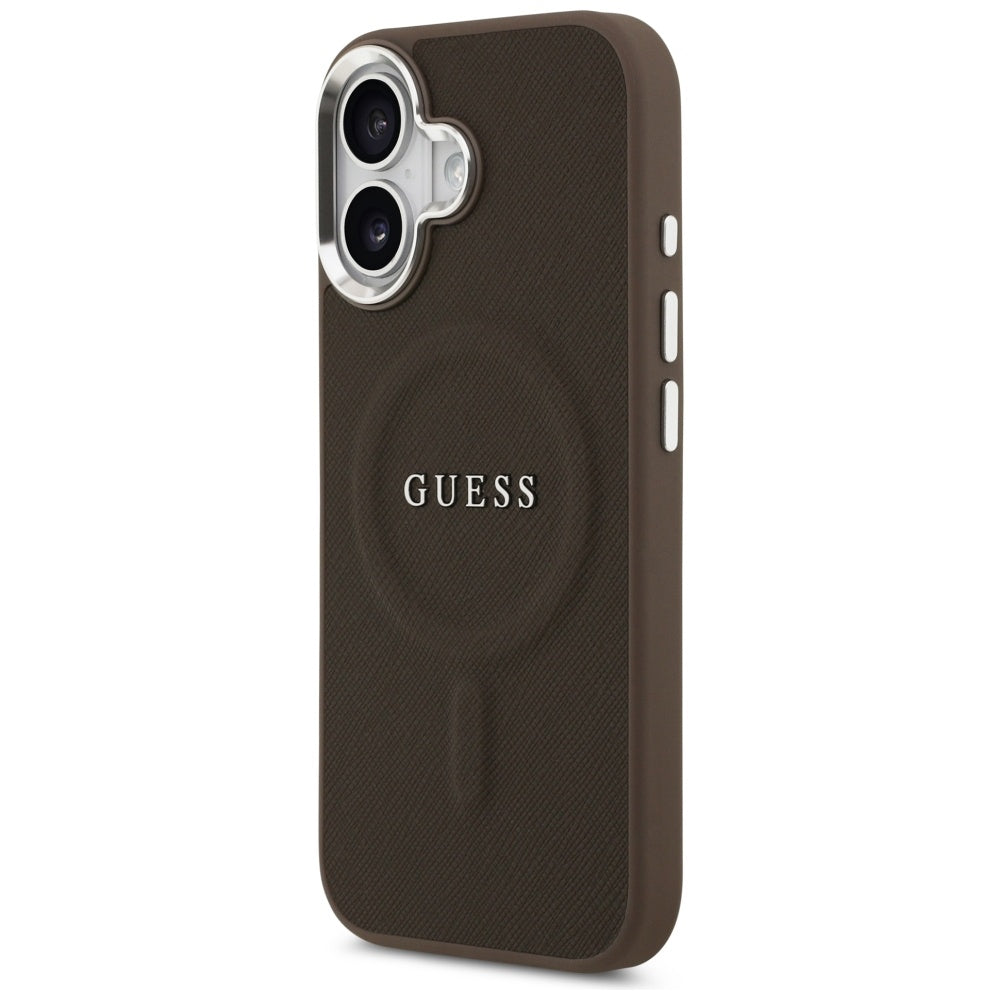 MagSafe-kotelo Apple iPhone 17:lle, Guess, Classic Logo, Ruskea