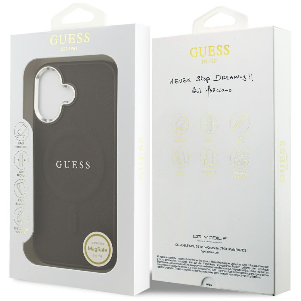 MagSafe-kotelo Apple iPhone 17:lle, Guess, Classic Logo, Ruskea