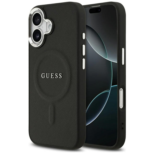 MagSafe-kotelo Apple iPhone 17:lle, Guess, Classic Logo, Musta