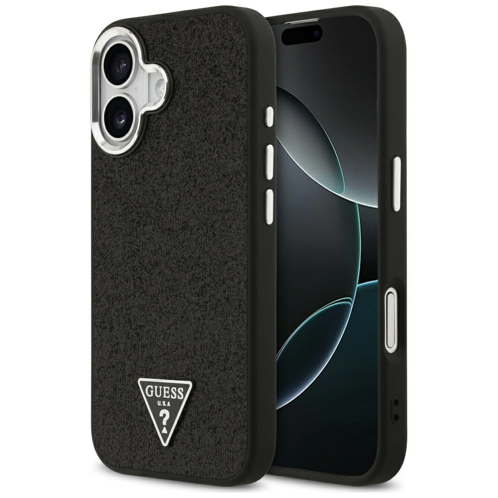 MagSafe-kotelo Apple iPhone 17:lle, Guess, Glitter Triangle Logo, Musta