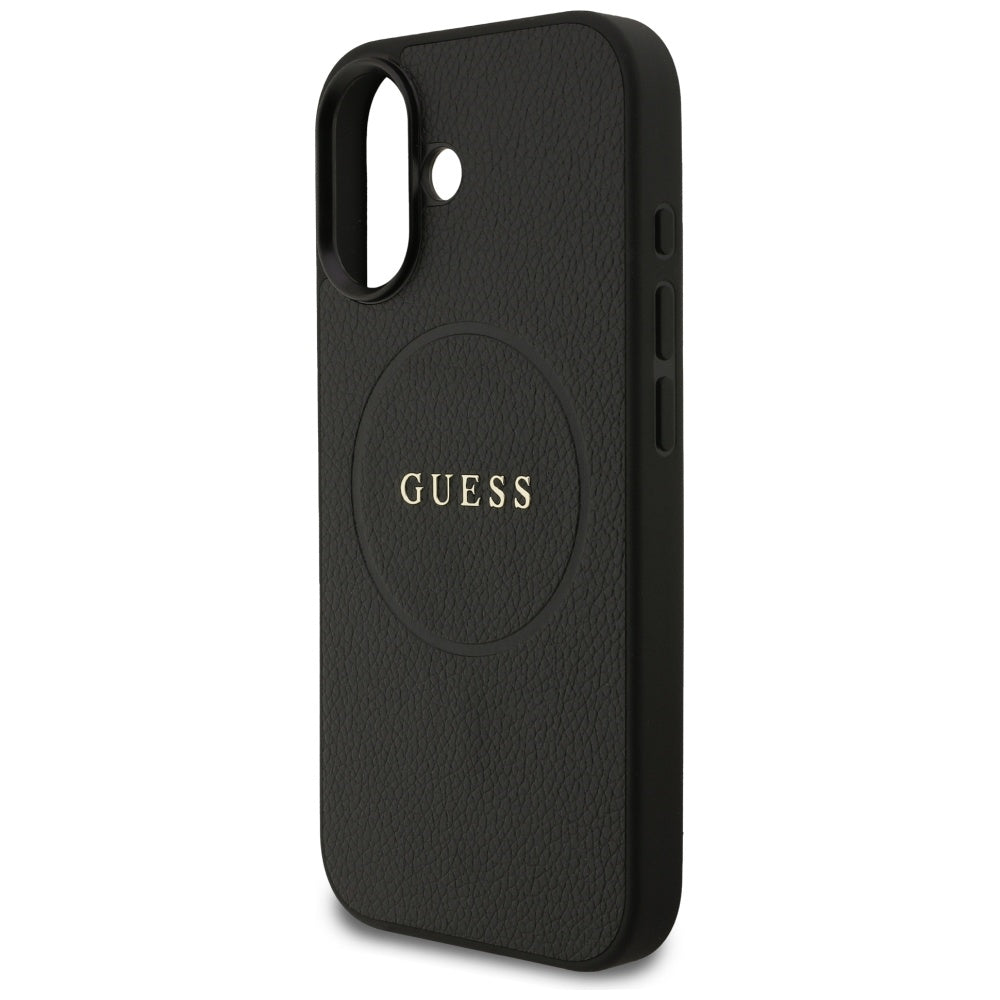 MagSafe-kotelo Apple iPhone 17:lle, Guess, Grained Gold Ring, Musta
