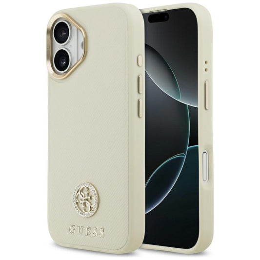 MagSafe-kotelo Apple iPhone 17:lle, Guess, Grained Strass Logo, Beige