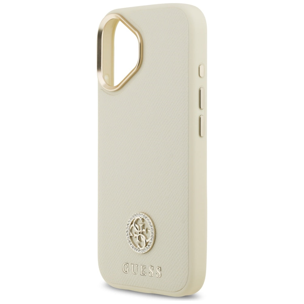 MagSafe-kotelo Apple iPhone 17:lle, Guess, Grained Strass Logo, Beige