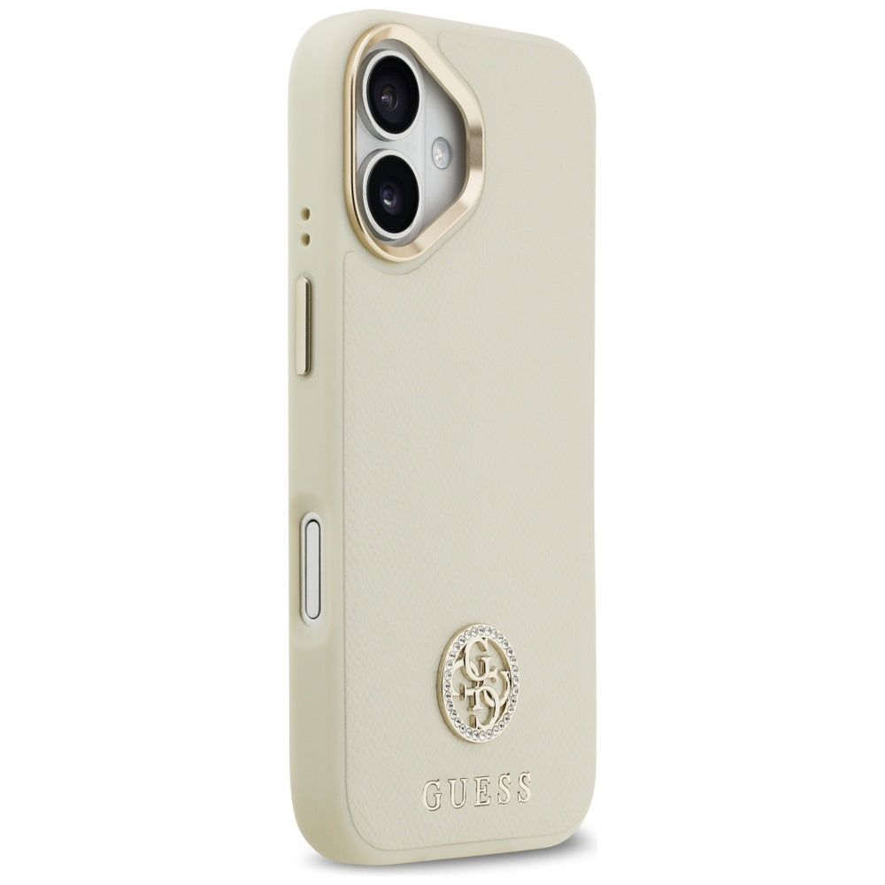 MagSafe-kotelo Apple iPhone 17:lle, Guess, Grained Strass Logo, Beige