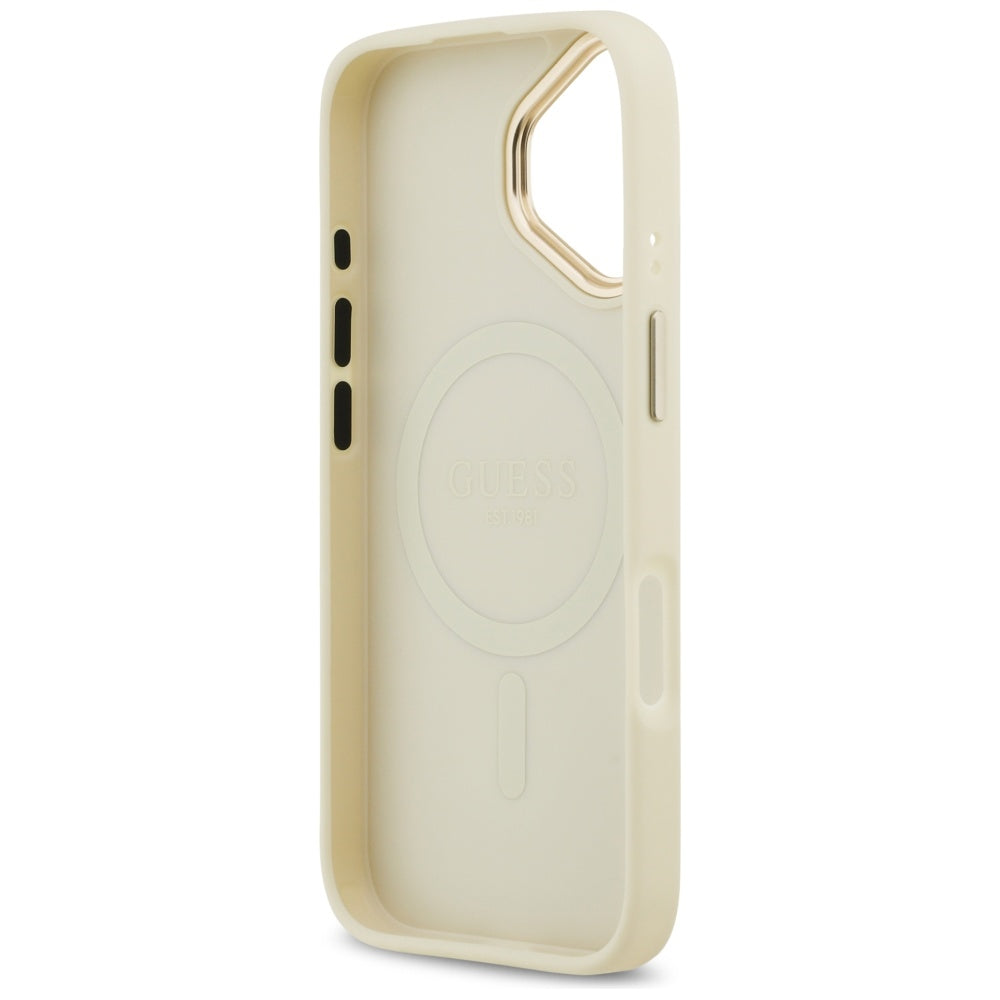 MagSafe-kotelo Apple iPhone 17:lle, Guess, Grained Strass Logo, Beige
