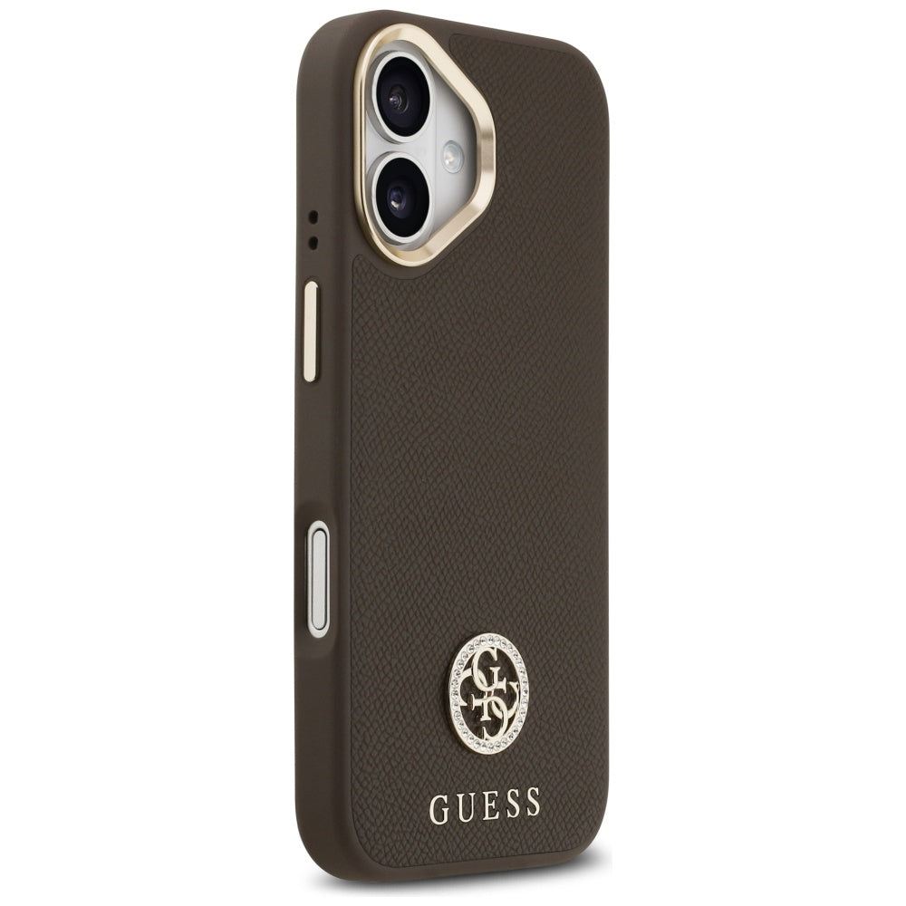 MagSafe-kotelo Apple iPhone 17:lle, Guess, Grained Strass Logo, Ruskea