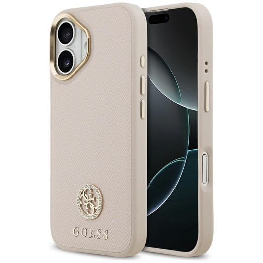 MagSafe-kotelo Apple iPhone 17:lle, Guess, Grained Strass Logo, Pinkki
