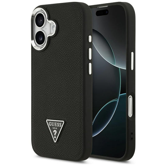 MagSafe-kotelo Apple iPhone 17:lle, Guess, Grained Triangle Logo, Musta