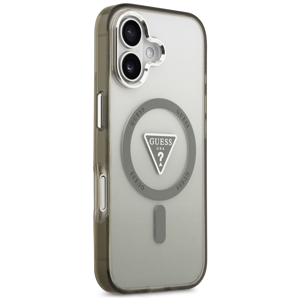 MagSafe-kotelo Apple iPhone 17:lle, Guess, IML Gradient Triangle -logo, Hopeanvihreä