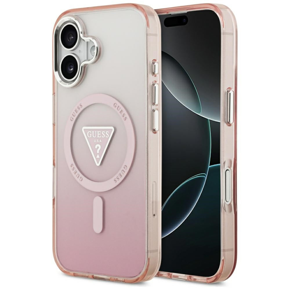 MagSafe-kotelo Apple iPhone 17:lle, Guess, IML Gradient Triangle -logo, Pinkki