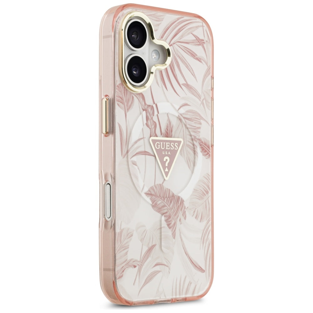 MagSafe-kotelo Apple iPhone 17:lle, Guess, Jungle Tonal Triangle, Pinkki