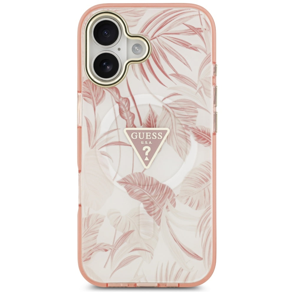 MagSafe-kotelo Apple iPhone 17:lle, Guess, Jungle Tonal Triangle, Pinkki