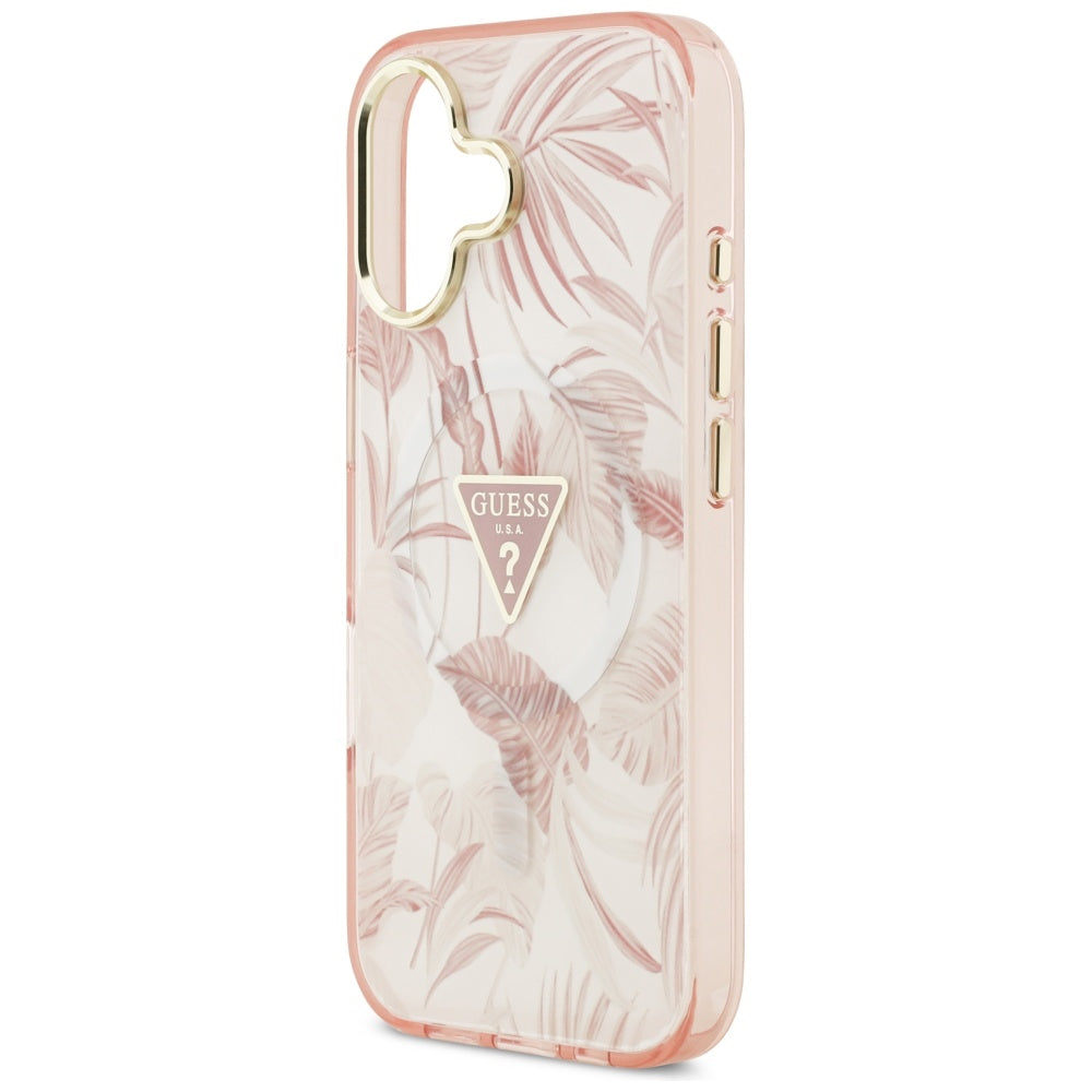 MagSafe-kotelo Apple iPhone 17:lle, Guess, Jungle Tonal Triangle, Pinkki