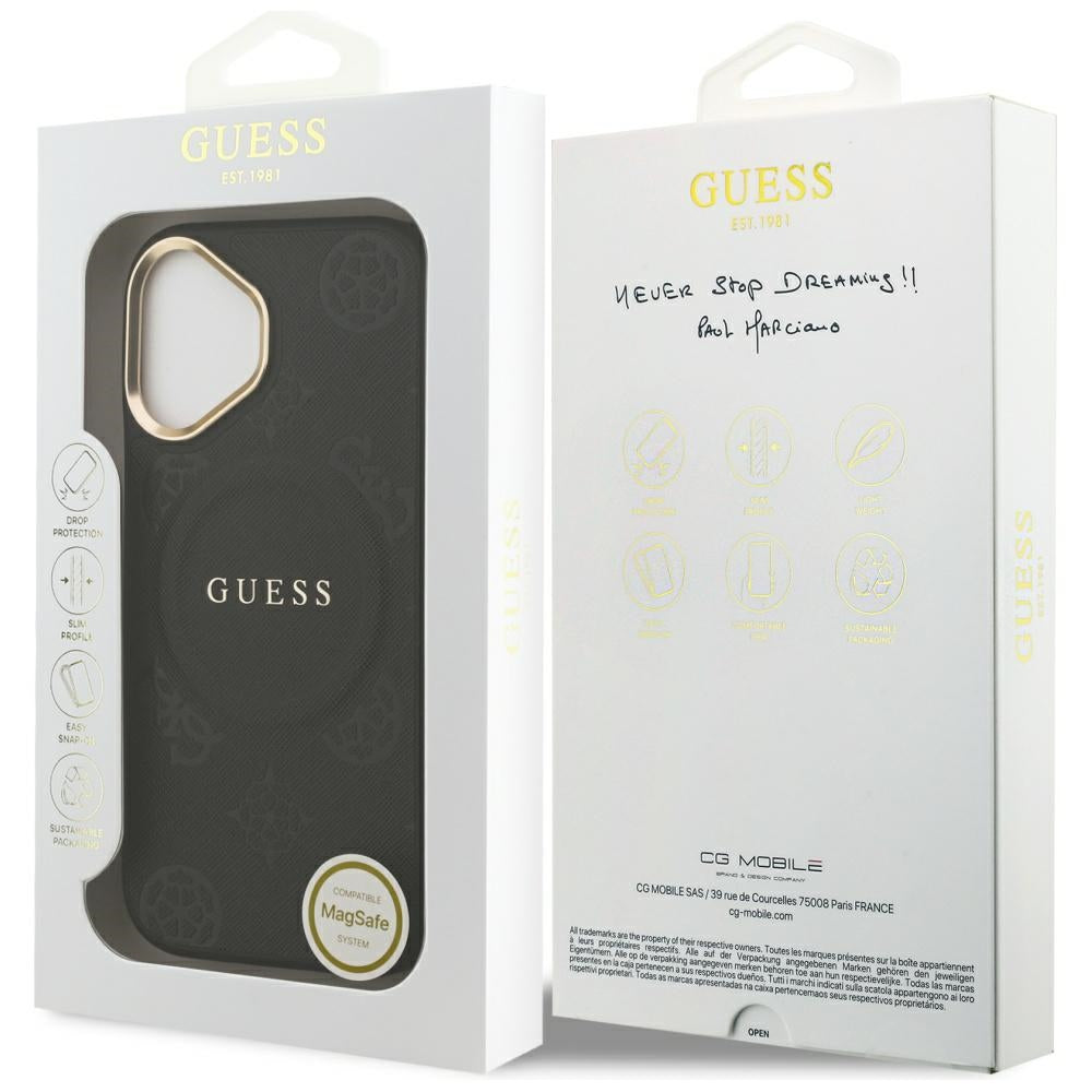 MagSafe-kotelo Apple iPhone 17:lle, Guess, Peony Hot Stamp, Musta