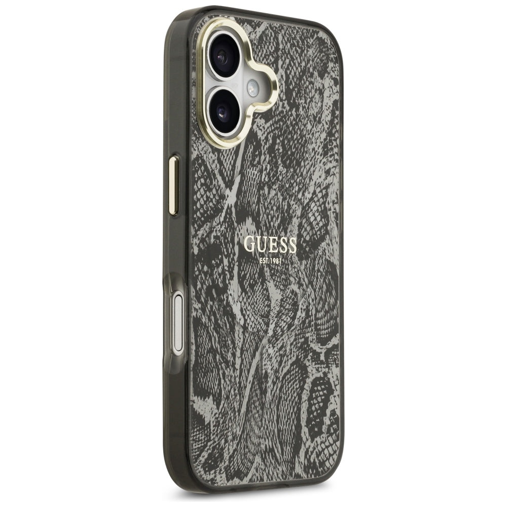 MagSafe-kotelo Apple iPhone 17:lle, Guess, Python-kuosi, Musta