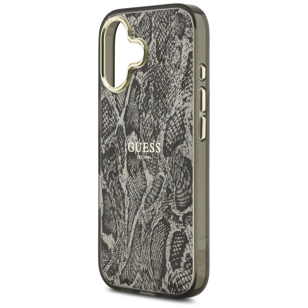 MagSafe-kotelo Apple iPhone 17:lle, Guess, Python-kuosi, Musta