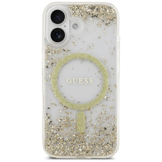 MagSafe-kotelo Apple iPhone 17:lle, Guess, Resin Bottom Glitter, Kultainen