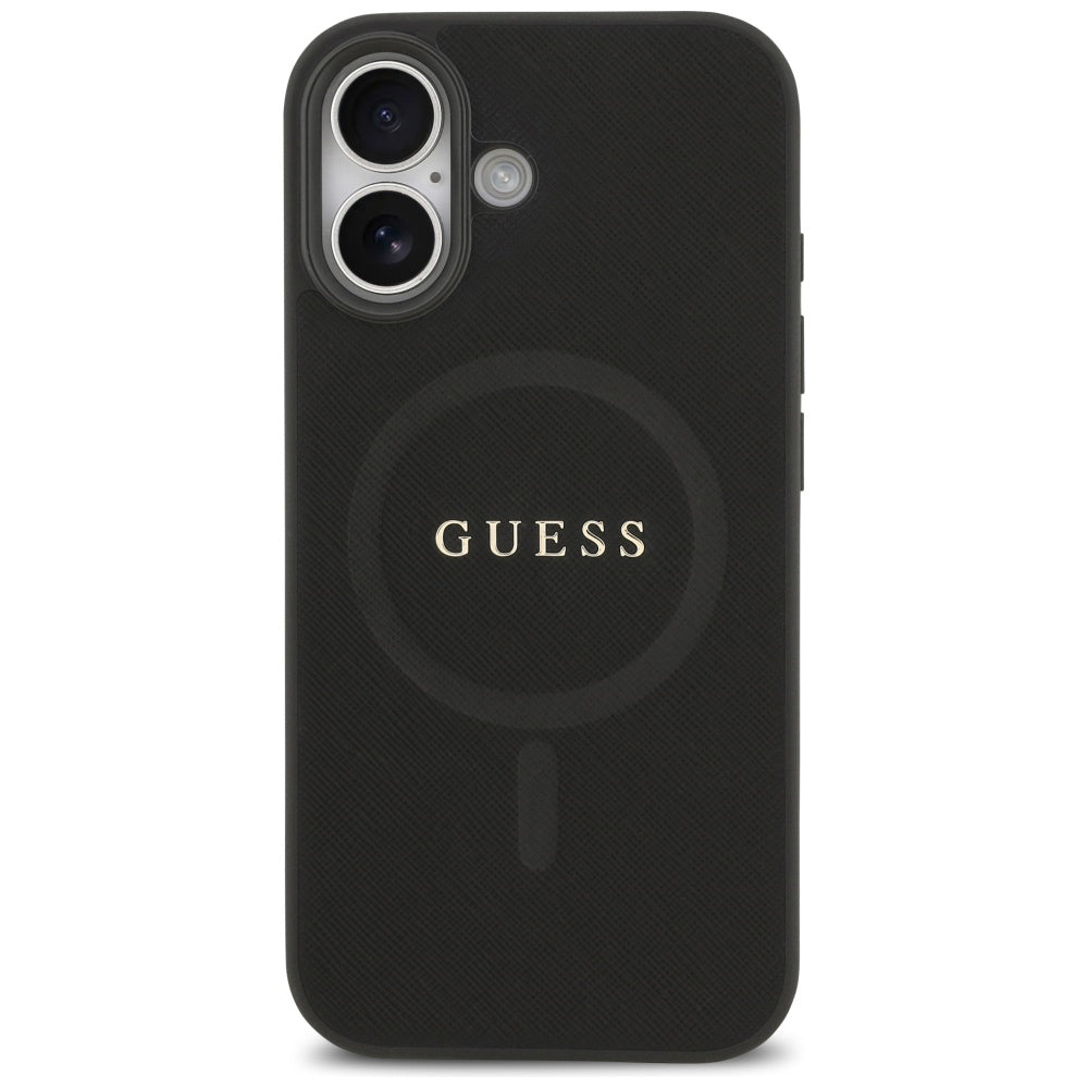 MagSafe-kotelo Apple iPhone 17:lle, Guess, Saffiano Classic Logo, Musta