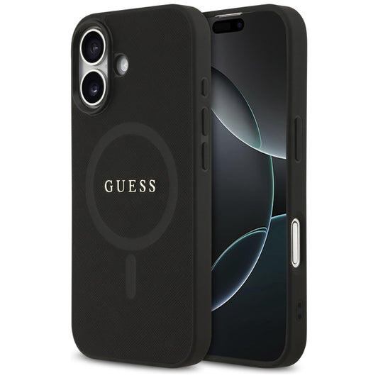 MagSafe-kotelo Apple iPhone 17:lle, Guess, Saffiano Classic Logo, Musta