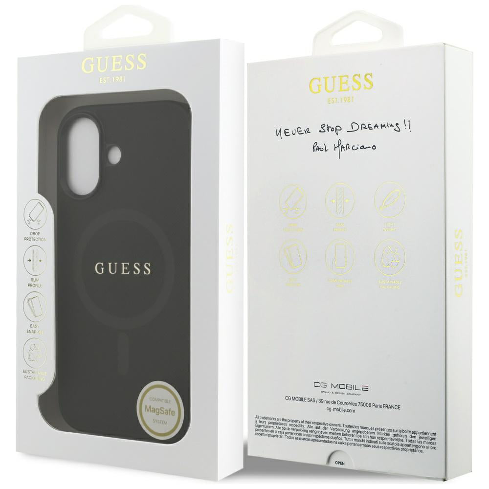MagSafe-kotelo Apple iPhone 17:lle, Guess, Saffiano Classic Logo, Musta